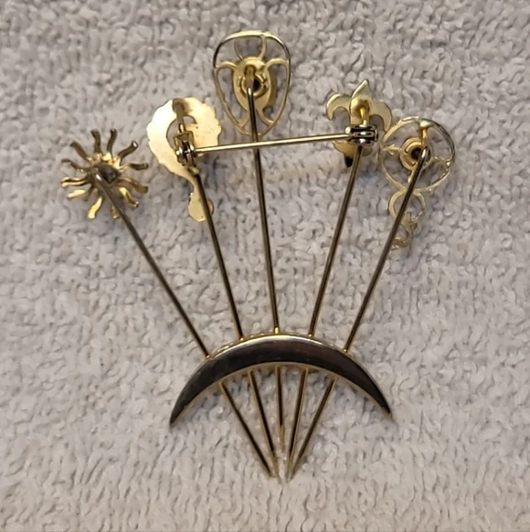 Vintage Unique Stick Pin Brooch Pin With Stones Vintage/Antique - Picture 2 of 7